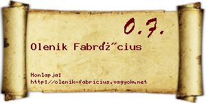 Olenik Fabrícius névjegykártya